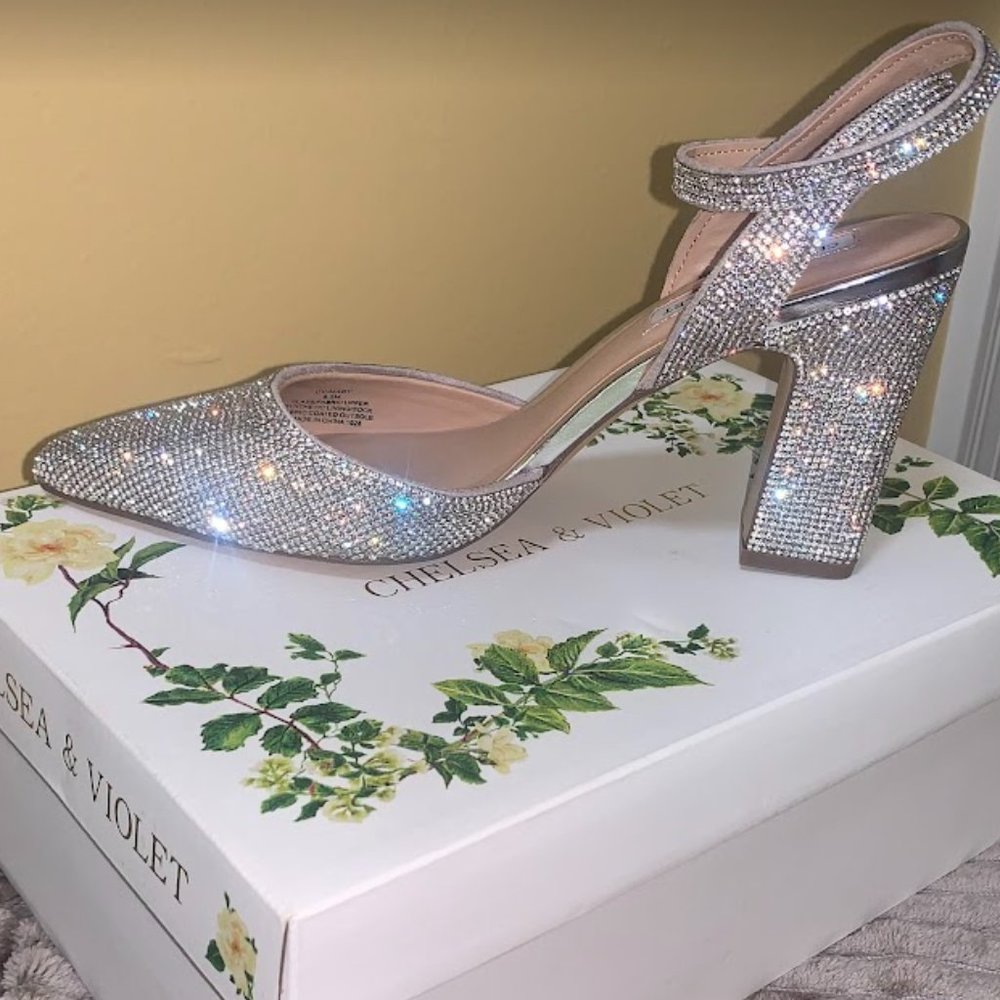 Brand NEW with tags, Chelsea & Violet Brand, Mary Rhinestone Pumps,  Size 8.5